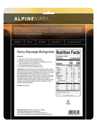 AlpineAire Spicy Sausage Bolognese
